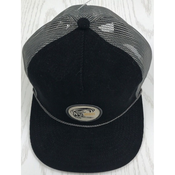 O'neill Corduroy Hat Mens Black Gray Cotton Snap Back  Mesh Trucker New - Picture 1 of 8